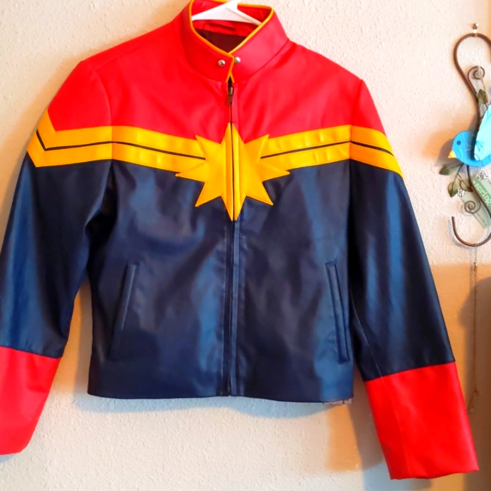 Captain marvel faux leather jacket